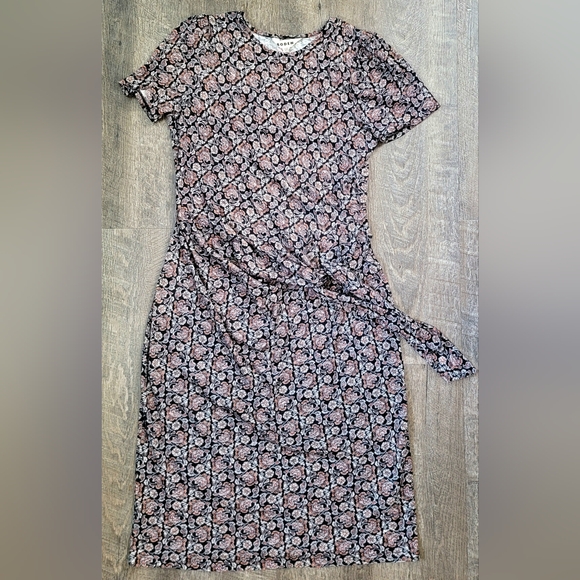 Boden Black and Red Floral Midi Dress - Picture 5 of 13